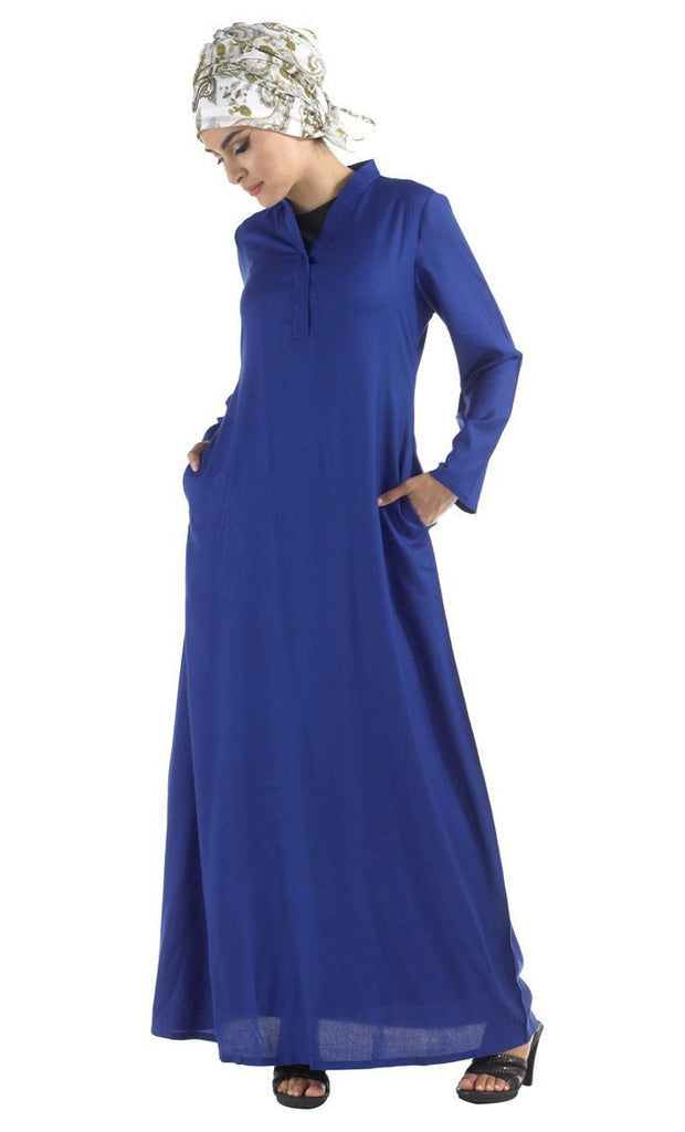 Casual Wear High Collar Amatullah Abaya Dress - EastEssence.com