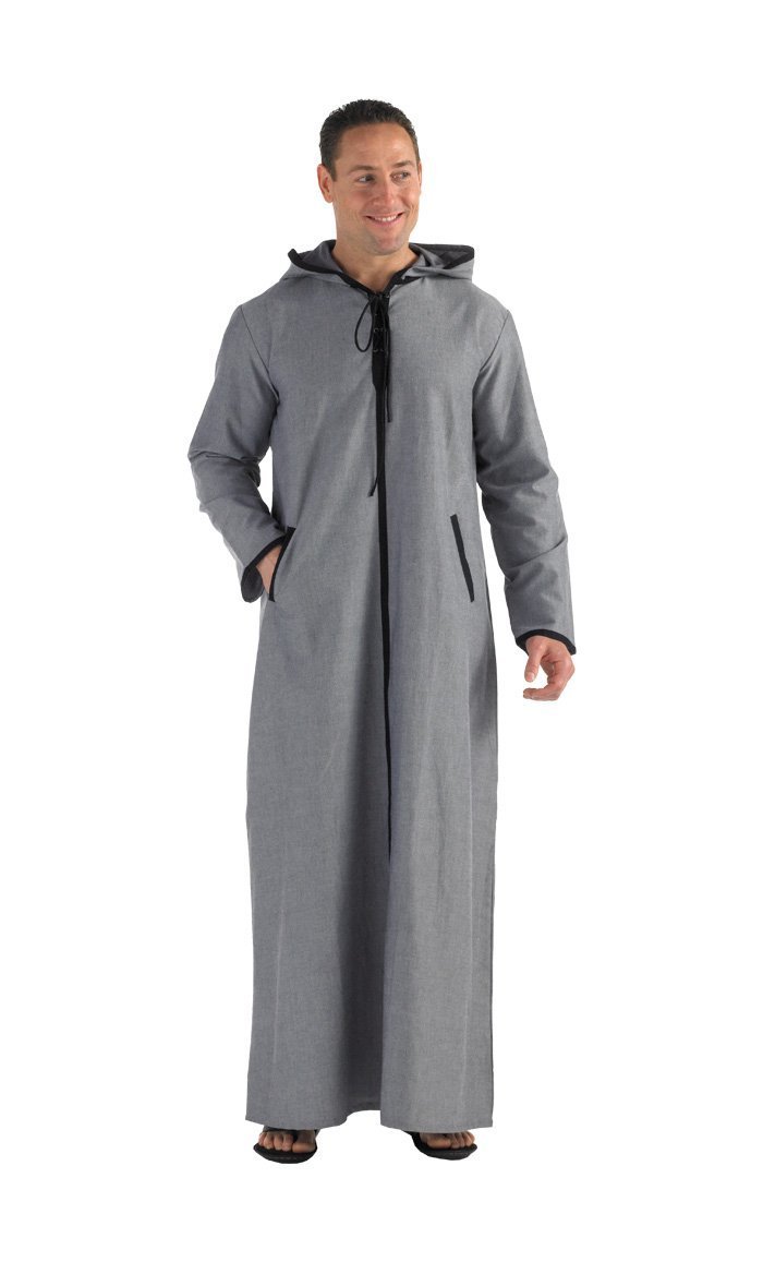 Chambray Hooded Thobe Grey