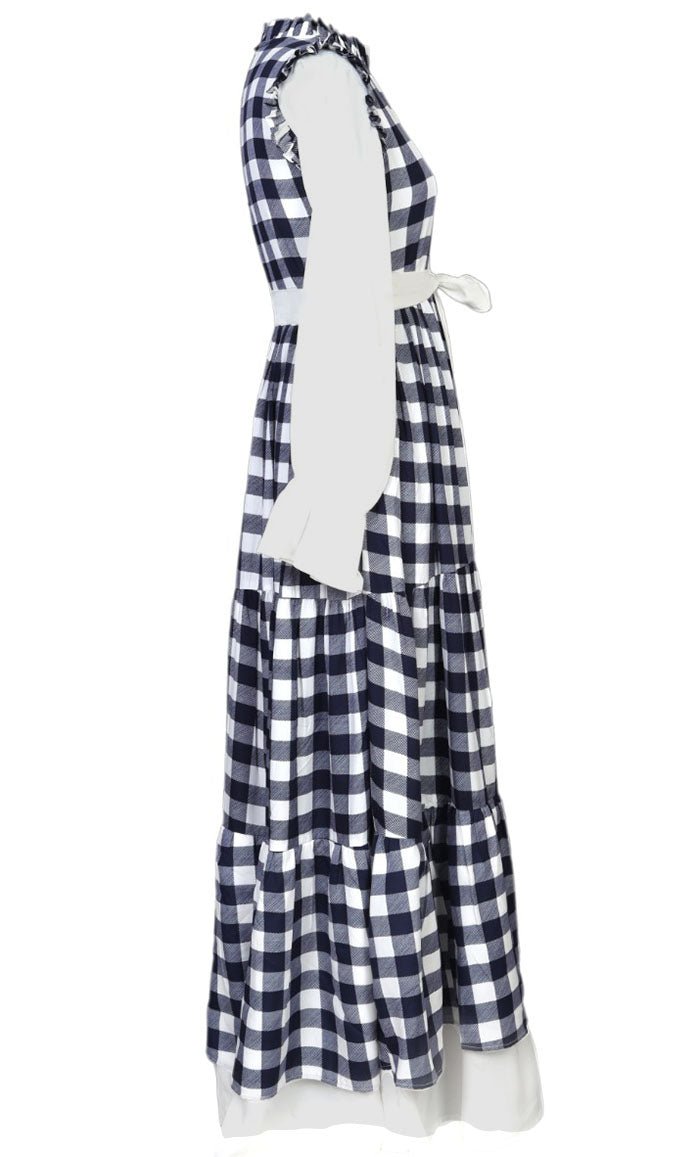 Check Printed Tiered Abaya - EastEssence.com