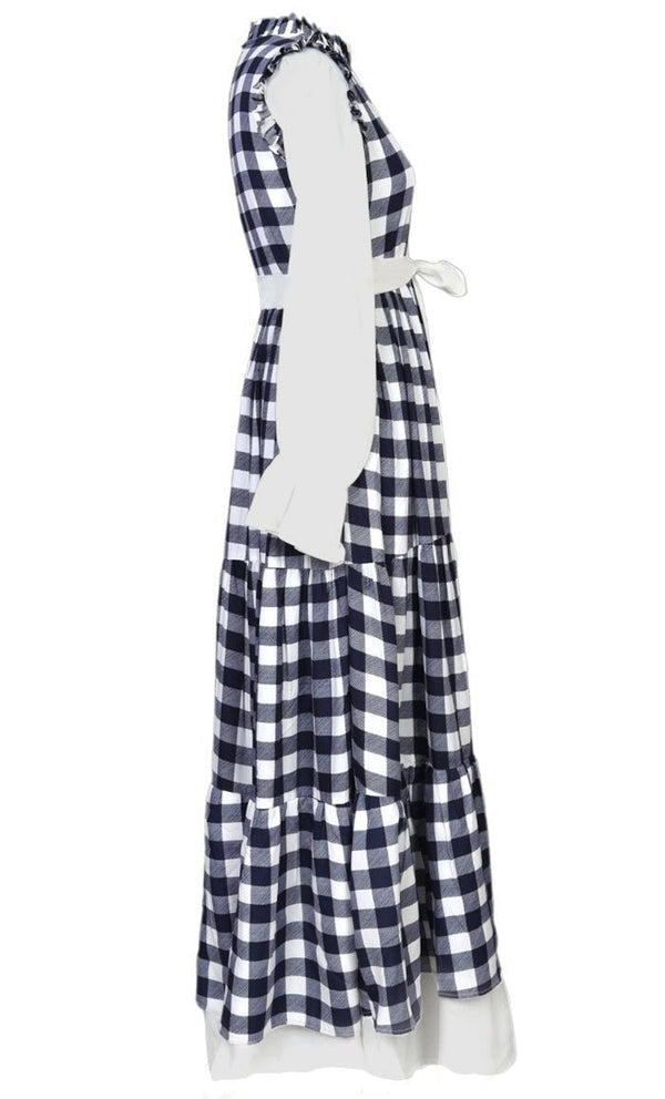 Check Printed Tiered Abaya - EastEssence.com