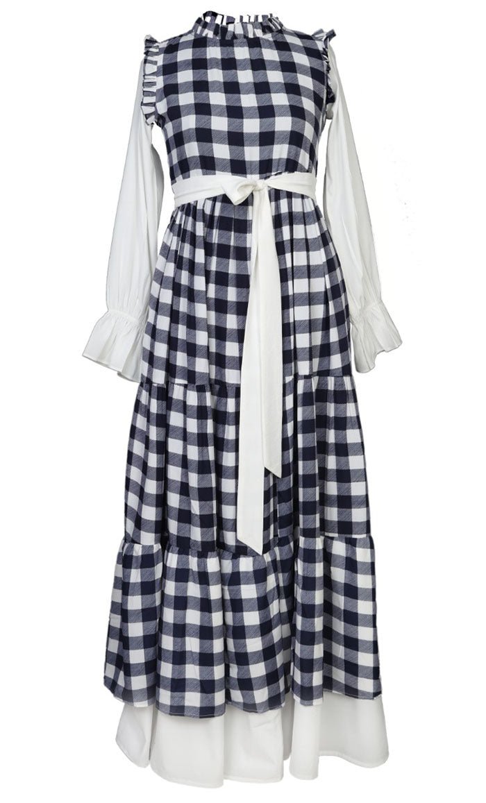 Check Printed Tiered Abaya - EastEssence.com