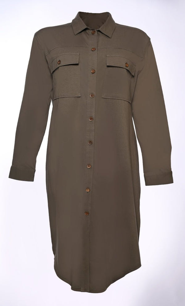 Classic Button Down Shirt with Front Pockets - EastEssence.com