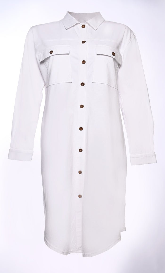 Classic Button Down Shirt with Front Pockets - EastEssence.com