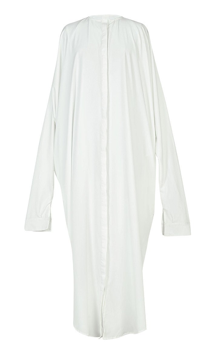 Classic Comfortable Hidden Button Down Hajj / Umrah Abaya - EastEssence.com
