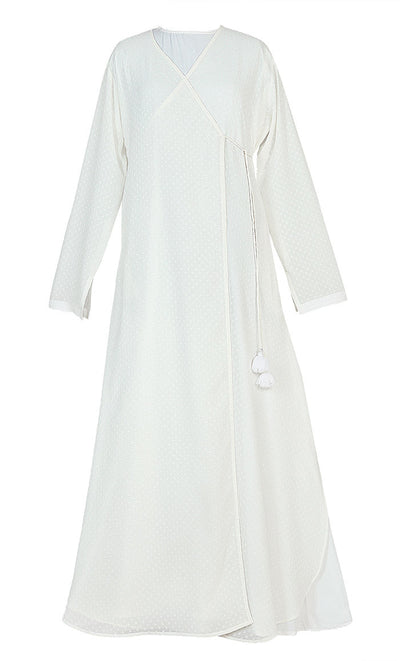 Self Printed Angrakha Style Hajj/Umrah Abaya