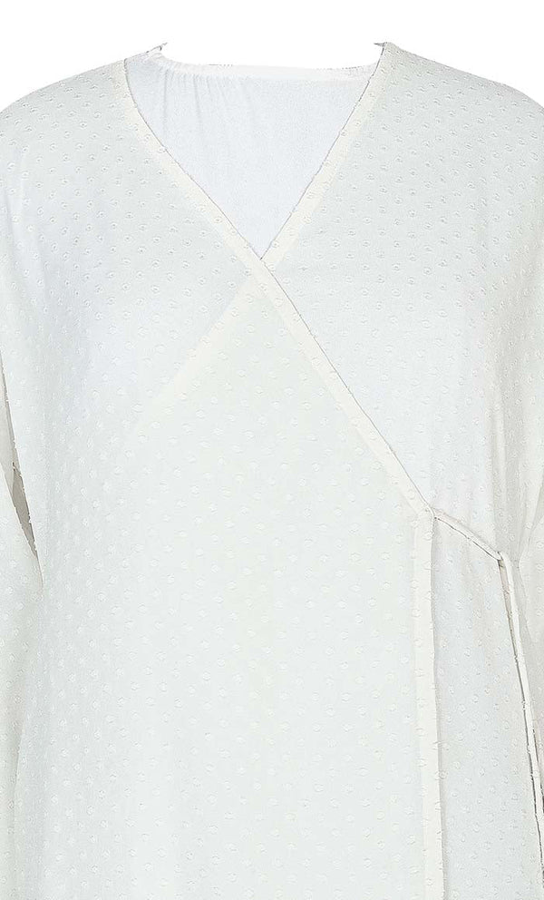 Self Printed Angrakha Style Hajj/Umrah Abaya