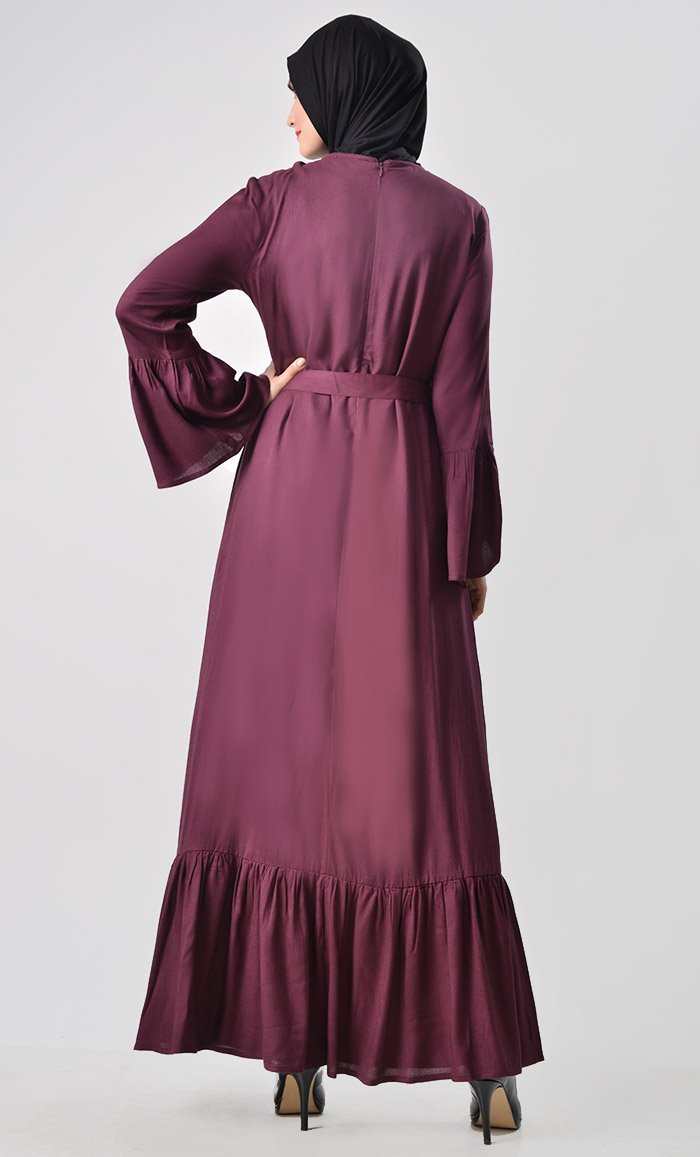 Classic Embroidered Rayon Abaya - EastEssence.com