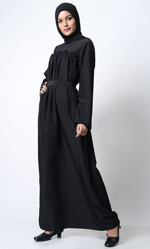 Classic Everyday Wear Abaya-Black - EastEssence.com