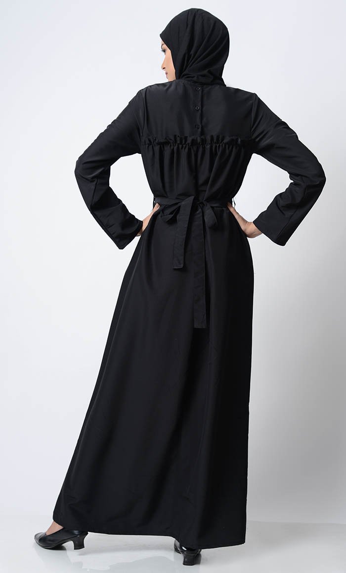 Classic Everyday Wear Abaya-Black - EastEssence.com