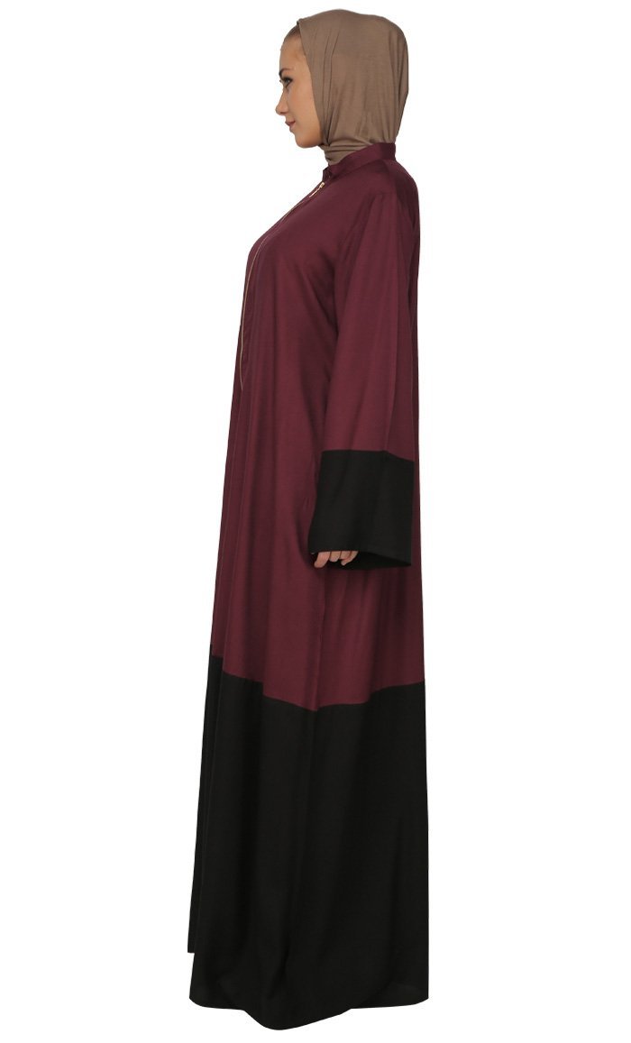 Color Block Dual Tone Long Abaya Dres - EastEssence.com