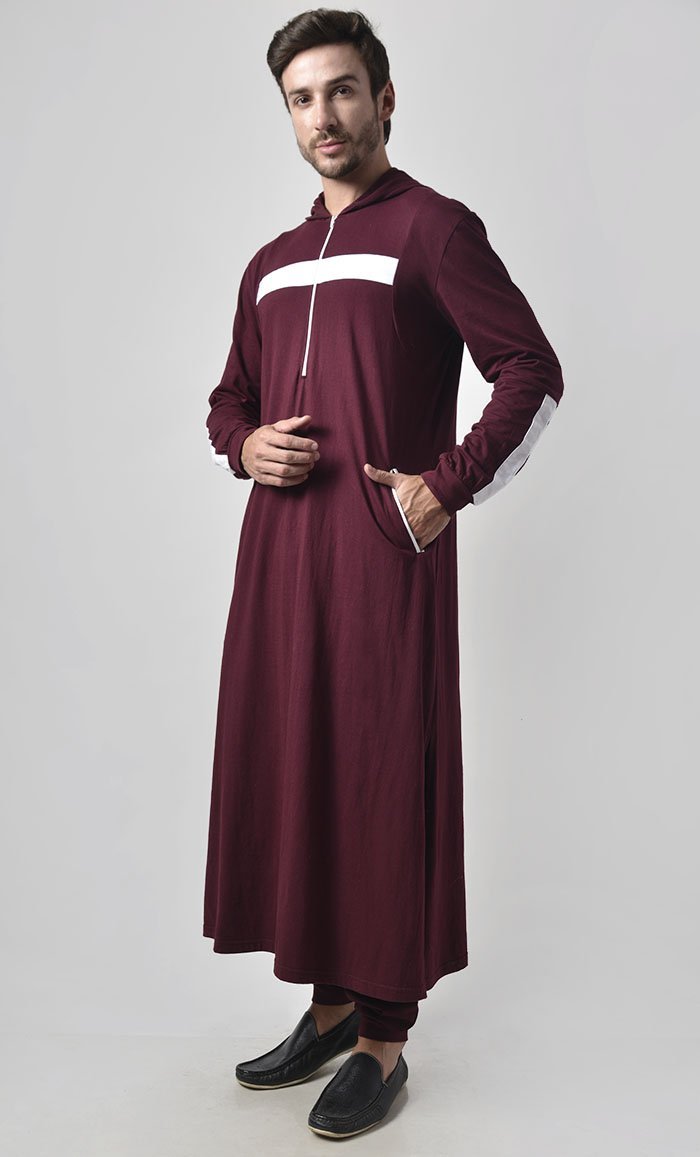 Color Stripe Casual Jersey Set for Men