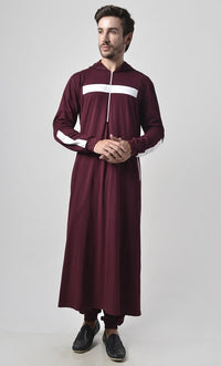 Color Stripe Casual Jersey Set for Men