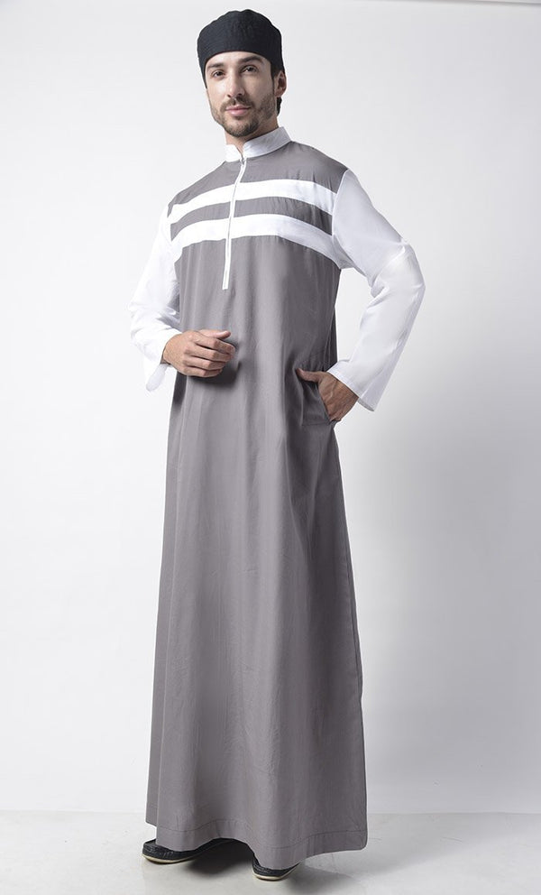Color Stripe Contrast Detail Thobe