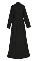 Comfort Black Rayon Stylish Abaya With Pockets And Belt - EastEssence.com