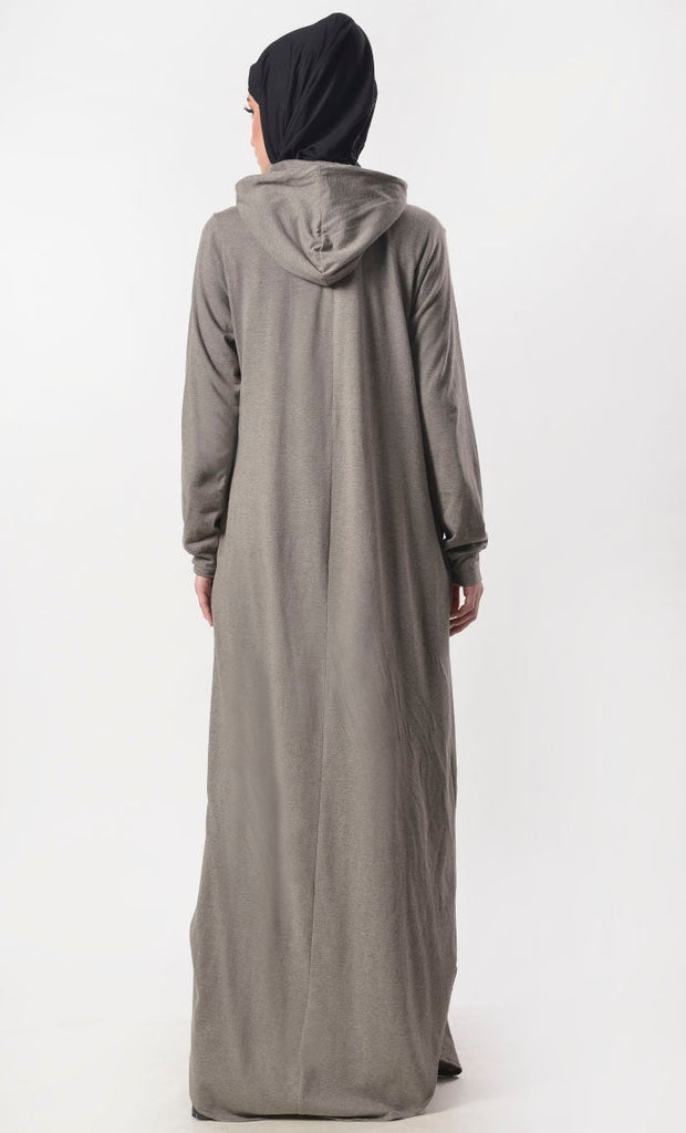 Warm Hoodie Abaya With Pockets
