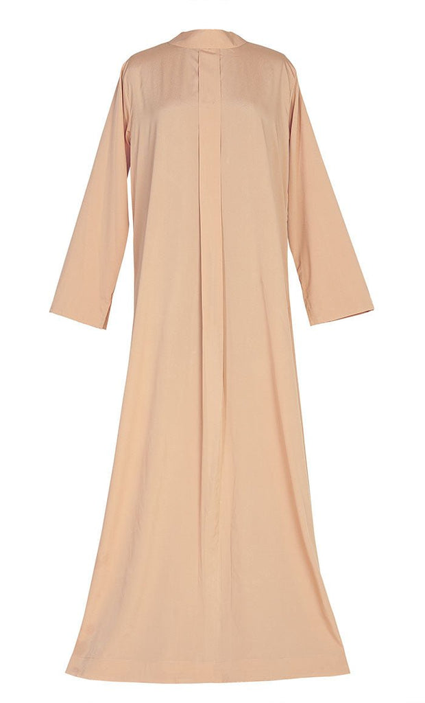 Comfy Everyday Wear Yellow Contrasted Double Layer Bisht And Lined Abaya - EastEssence.com