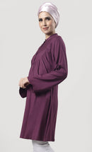 Comfy Everyday wear Wine Front Open Button
