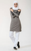 Contrast Color Striped Accents Detail Tee Shirt Style Tunic - Kids - EastEssence.com
