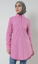 Cotton Button School Uniform Tunic - WOMEN - EastEssence.com