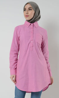 Cotton Button School Uniform Tunic - WOMEN - EastEssence.com