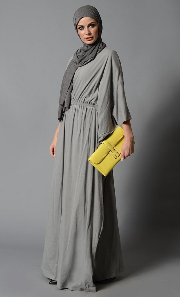 Cotton Kaftan with Elastic Waist - EastEssence.com