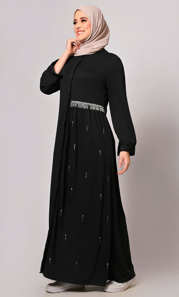 Crafted With Care Black Abaya