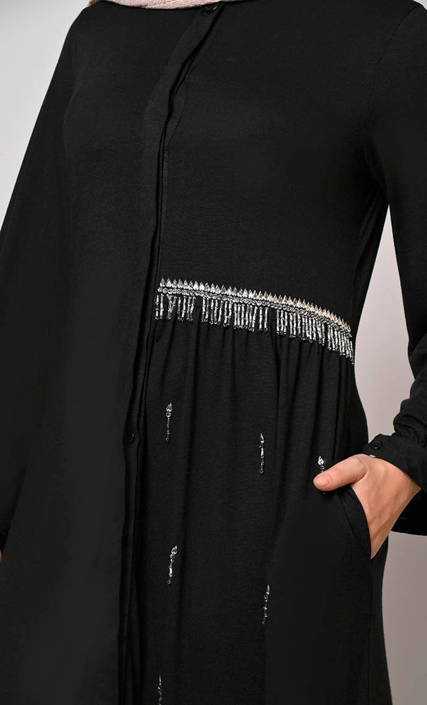 Crafted With Care Black Abaya