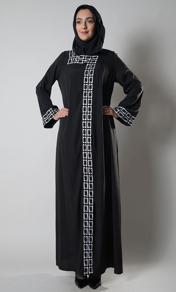 Dalia Front Open Snap Abaya Duster - EastEssence.com