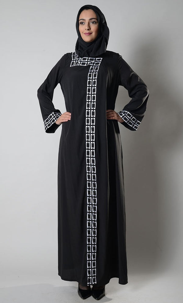 Dalia Front Open Snap Abaya Duster - EastEssence.com