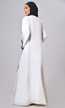 Designer Islamic Mughal Black Aari Work Detailing Abaya
