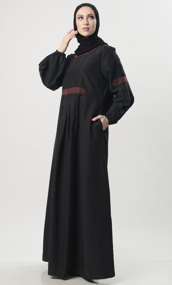 Detailed Workwear Abaya - EastEssence.com