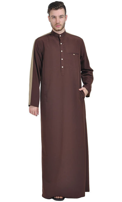 Dishdasha With Sleeve Trim - EastEssence.com