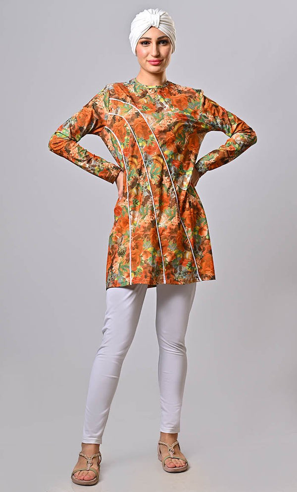 Dive Into Tranquility With Ocean Inspired Printed Swim Wear (3Pc Set) - EastEssence.com