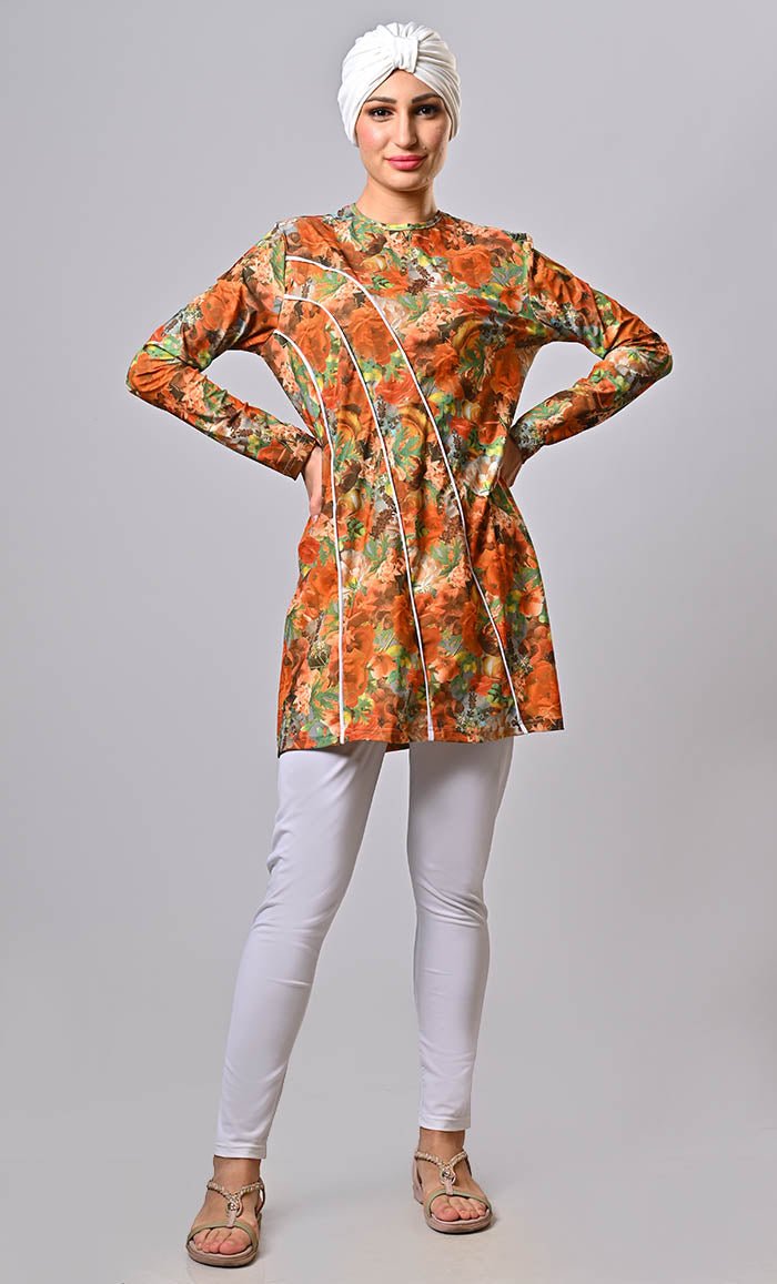 Dive Into Tranquility With Ocean Inspired Printed Swim Wear (3Pc Set) - EastEssence.com