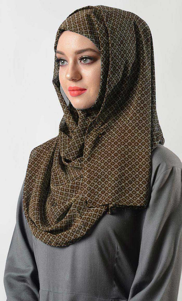 Dotted Geometric Print Casual Women'S Hijab Stole - EastEssence.com