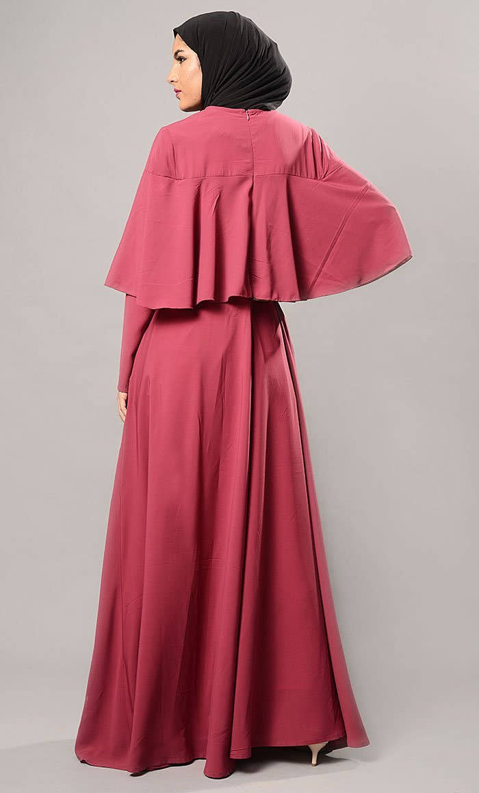 Double Layered Cape Style Arabian Abaya Dress - EastEssence.com