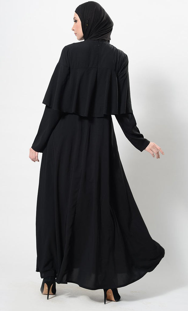 Double Layered Cape Style Arabian Abaya Dress - EastEssence.com