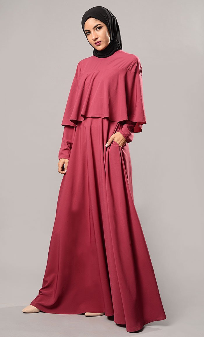 Double Layered Cape Style Arabian Abaya Dress - EastEssence.com