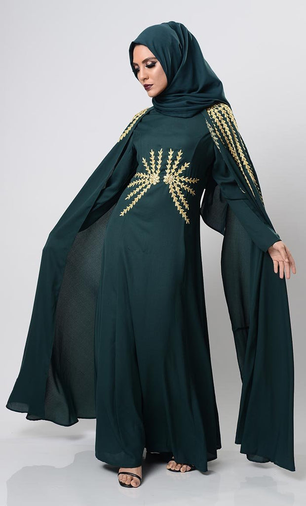 Dramatic Lavish Embroiderd Abaya - EastEssence.com