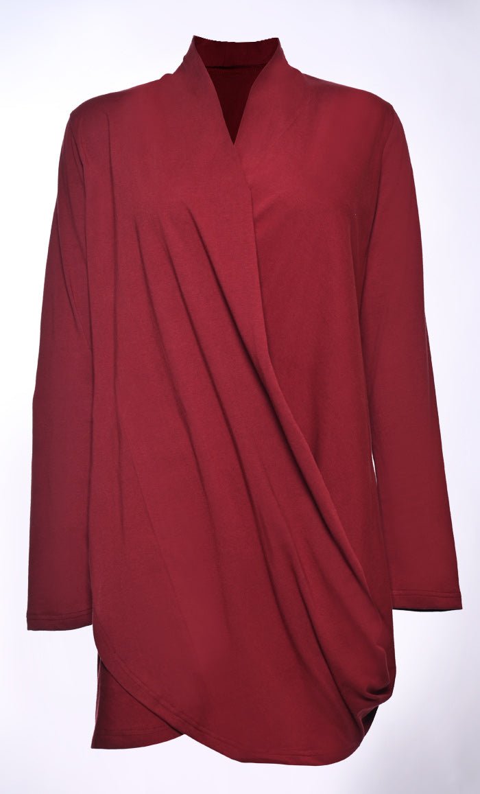 Draped in Style: Fashion-Forward Maroon Tunic – EastEssence.com