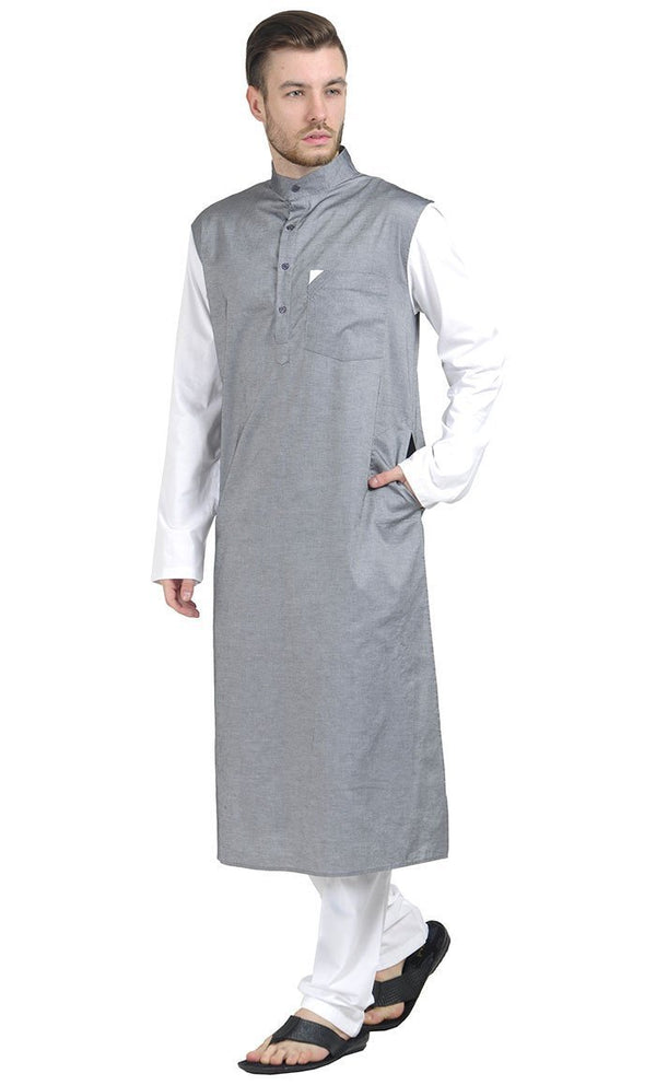 Dual Tone Chambray kurta - EastEssence.com