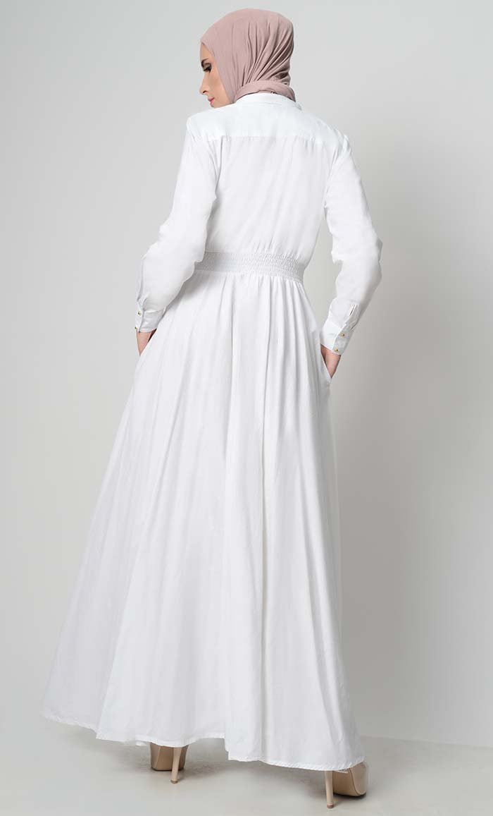 Easy Fit Everday Button Down Abaya - EastEssence.com