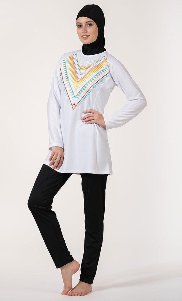 Egyptian Style Embroidered Swimwear Burkini Three Piece Set-Final Sale - EastEssence.com