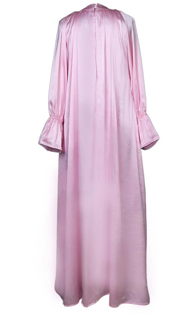 Elegant Casual Wear Roseate Satin Abaya