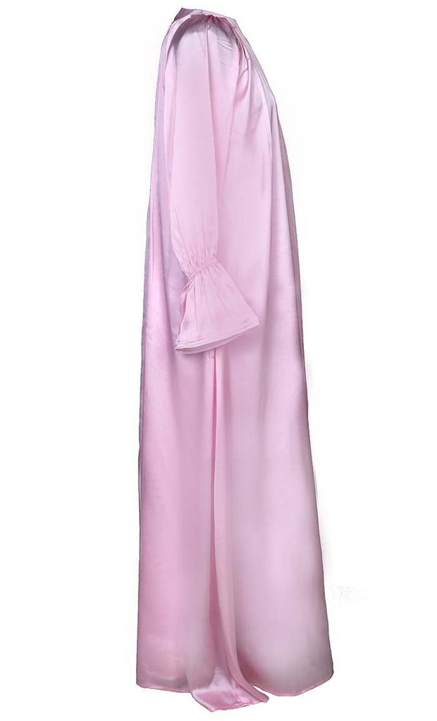 Elegant Casual Wear Roseate Satin Abaya - EastEssence.com