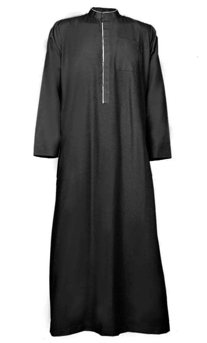 men elegant abaya dress Arabic Style Thobe Jubba Men Abaya Black Color Muslim Wearing