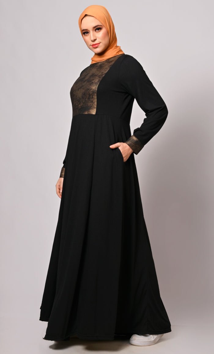 Elegant Utility Lurex-Enhanced Abaya