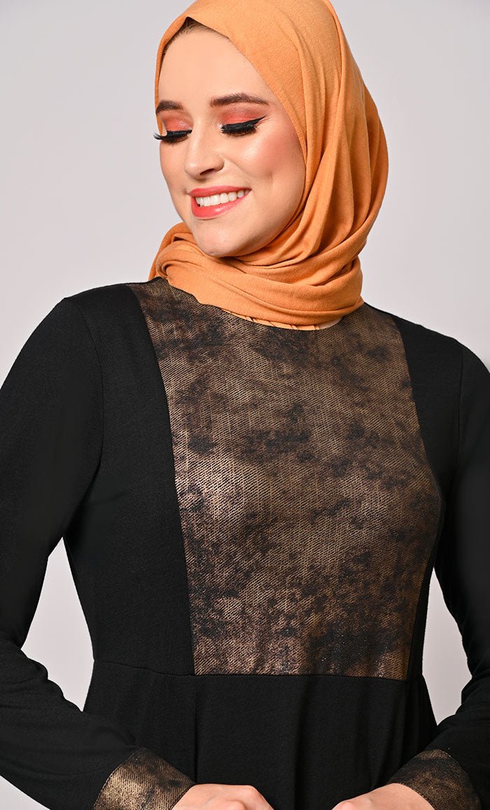 Elegant Utility Lurex-Enhanced Abaya