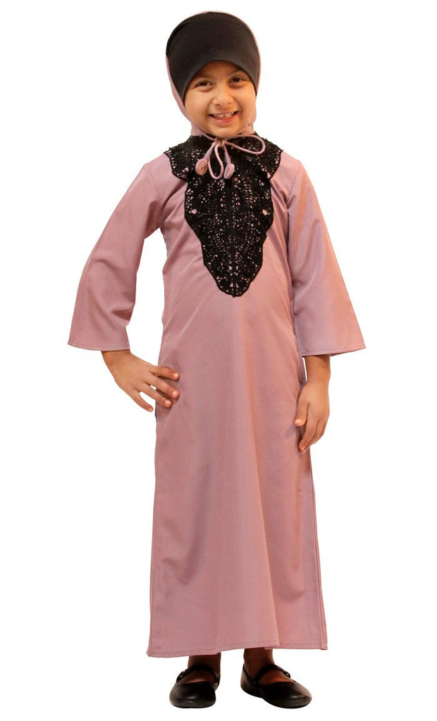 Embroidered Hooded Girls Abaya - EastEssence.com