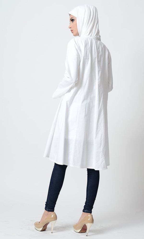 Emrboidered Motifs Shirt Style Tunic - EastEssence.com